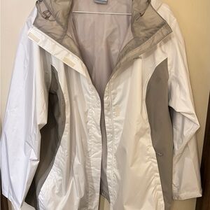 Columbia Women's White and Grey Windbreaker Jacket